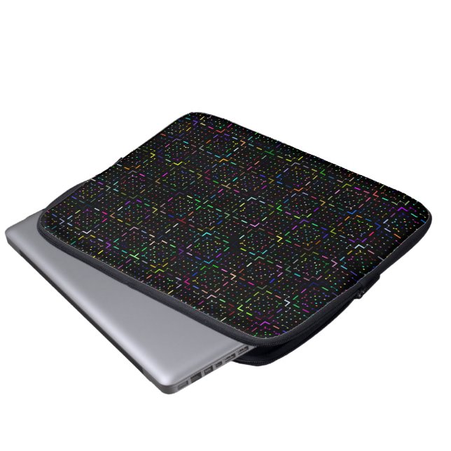 Colorful tech coding electronics pattern  laptop sleeve (Front Bottom)