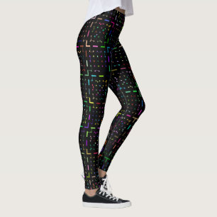 Colorful tech coding electronics pattern leggings
