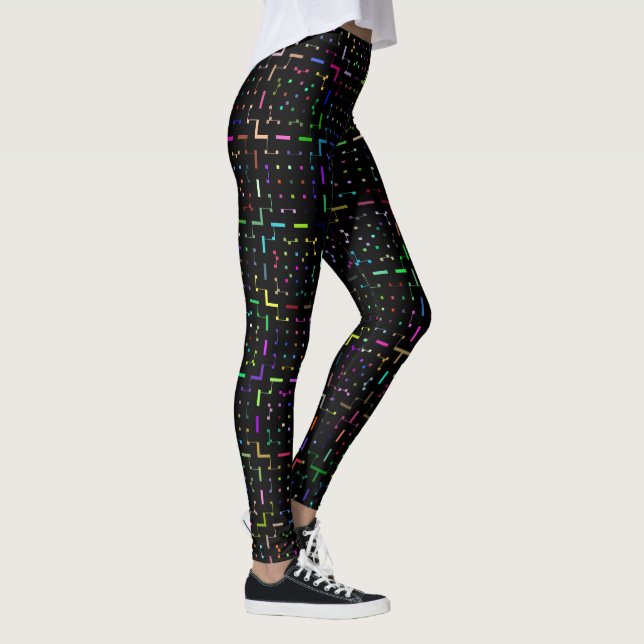 Colorful tech coding electronics pattern  leggings (Right)