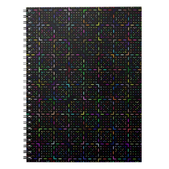 Colorful tech coding electronics pattern  notebook (Front)