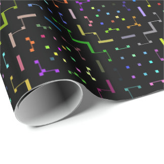 Colorful tech coding electronics pattern wrapping paper