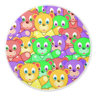 COLORFUL TEDDY BEARS CERAMIC KNOB