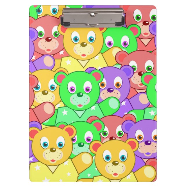 COLORFUL TEDDY BEARS CLIPBOARD (Front)