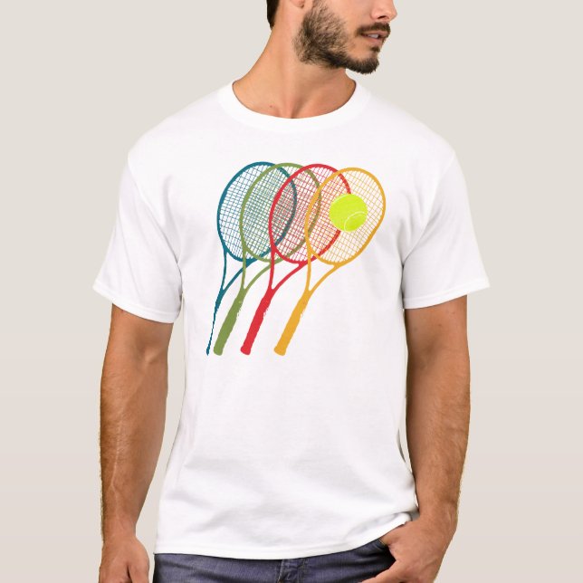 colorful tennis rackets T-Shirt (Front)