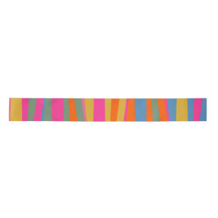 Colorful Terzo Stripes Bright Abstract Pattern Satin Ribbon