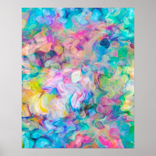 Colorful Textured Abstract Painting Poster (Front)