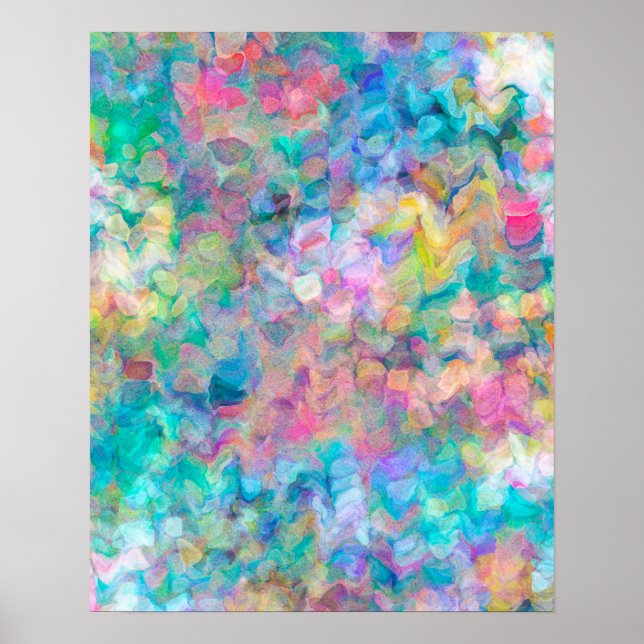 Colorful Textured Abstract Painting Poster (Front)