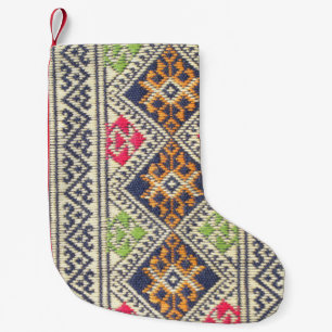 Colorful Thailand style rug surface close up vinta Small Christmas Stocking