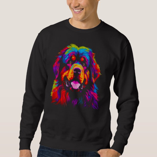 Colorful Tibetan Mastiff Dog Sweatshirt (Front)