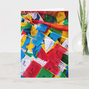 Colorful Tibetan prayer flags - Tibet Card
