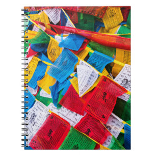 Colorful Tibetan prayer flags - Tibet Notebook