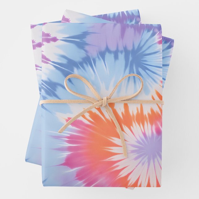 Colorful Tie Dye Art Wrapping Paper Sheets (Creator Uploaded)