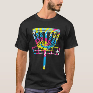 Colorful Tie Dye Disc Golf Player Sports T-Shirt