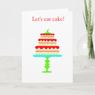 Colorful Tiered Birthday Cake Birthday Card