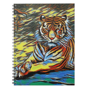 Colorful Tiger Art Painting Notebook
