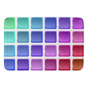 COLORFUL TILE SQUARES BATH MAT
