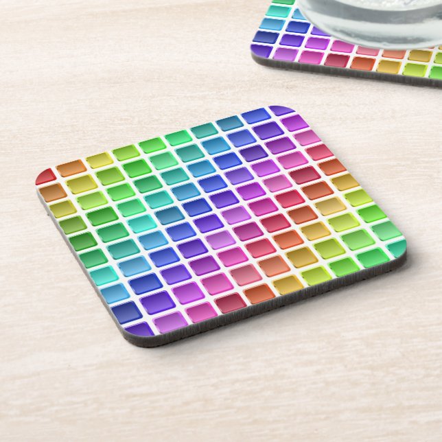 COLORFUL TILE SQUARES COASTER (Left Side)