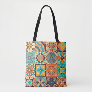 Colorful tiles Azulejos. Traditional Portuguese or Tote Bag