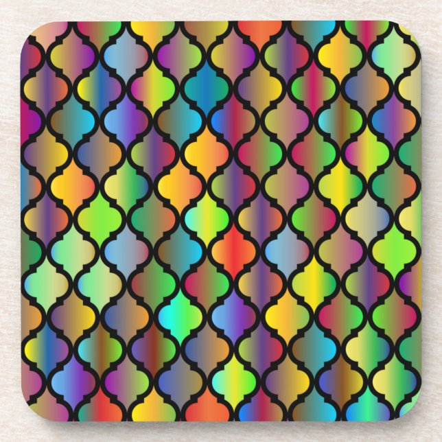Colorful Tiles Design-53535 Coaster (Front)