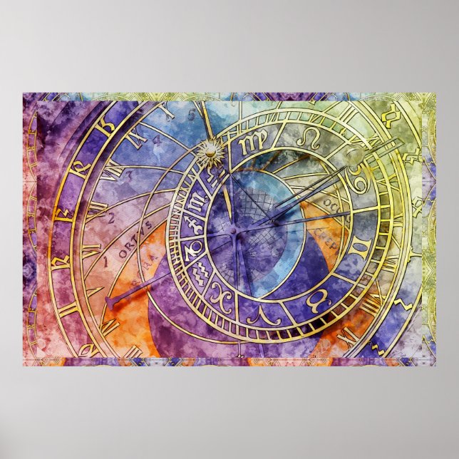 Colorful Time Astrology Abstract Poster (Front)