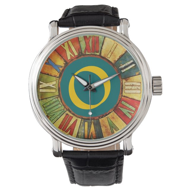 COLORFUL TIME BLUE YELLOW MONOGRAM WATCH (Front)