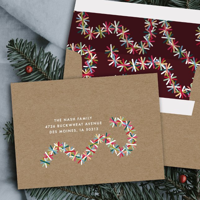 Colorful Tinsel Garland Christmas Holiday Envelope (Creator Uploaded)