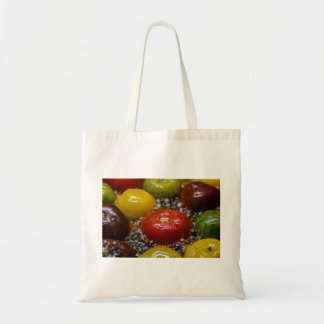 Colorful tomatoes tote bag