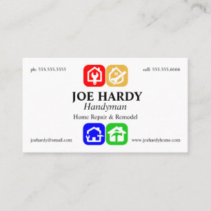 Colorful Tools and Homes Contractor Builder Business Card