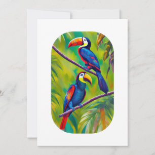 Colorful Toucan Bird Art Invitation