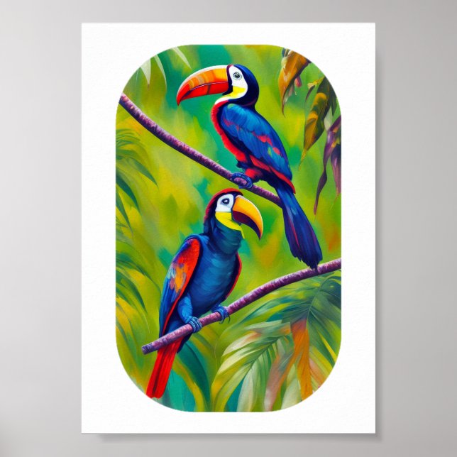 Colorful Toucan Bird Art Poster (Front)