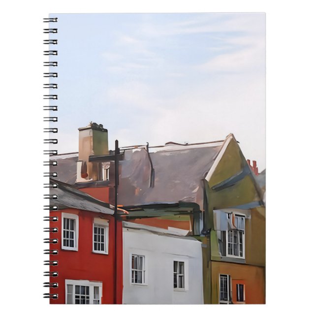 Colorful Townhouse Street Notebook (Front)