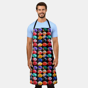 Colorful Traditional Eight balls, Full Print Apron