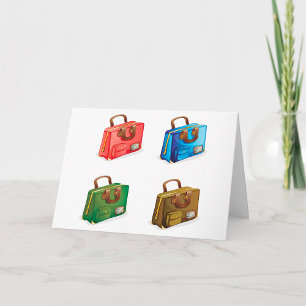 Colorful Travel Briefcase Collection Card