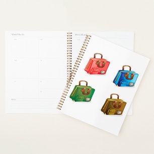 Colorful Travel Briefcase Collection Planner