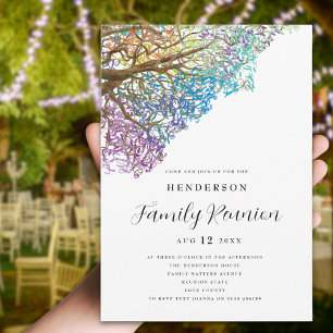 Colorful Tree Family Reunion Invitation