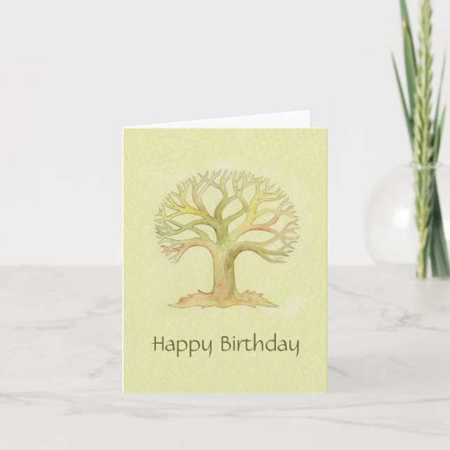 Colorful Tree of Life birthday card (Front)
