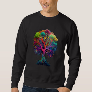 Colorful tree of life Celtic forest nature conserv Sweatshirt