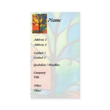 Colorful Tree Stained Glass Business Card