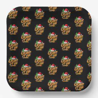 Colorful Trendy Christmas  Paper Plate
