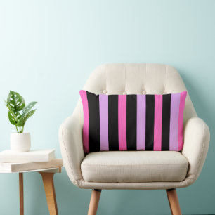 Colorful Trendy pink and black Lumbar Cushion