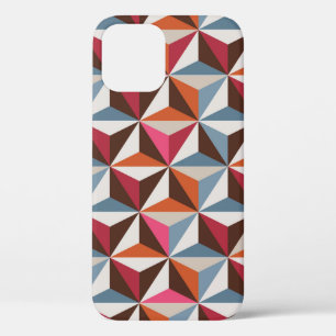 Colorful triangle tiles seamless vintage pattern. iPhone 12 case