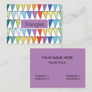 Colorful Triangles Fashion Artist Designer Business Card