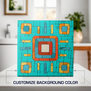 Colorful Tribal Mosaic Art Ceramic Tile