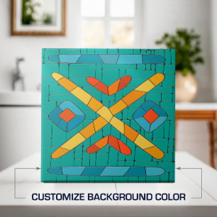Colorful Tribal Mosaic Art Ceramic Tile