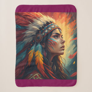 Colorful Tribal Spirit Art Print Sherpa Blanket