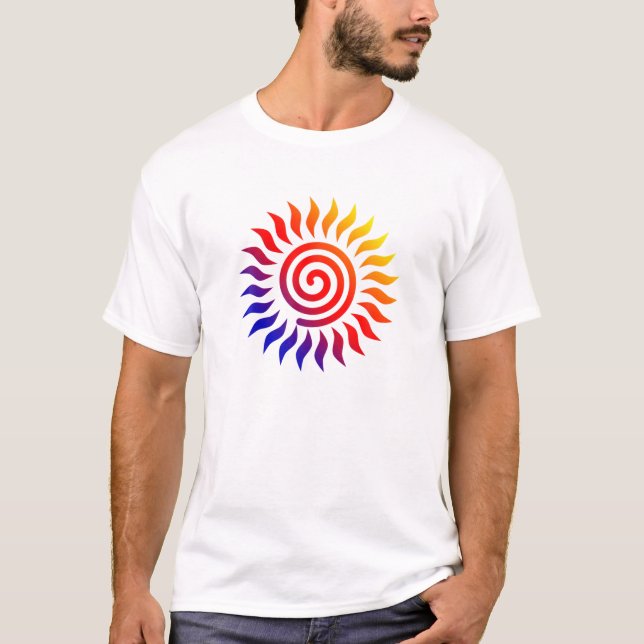 COLORFUL TRIBAL SUN SPIRAL SYMBOL  T-Shirt (Front)