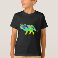 Colorful Triceratops Psychedelic Dinosaur Art