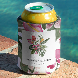 Colorful Tropical  Can Cooler