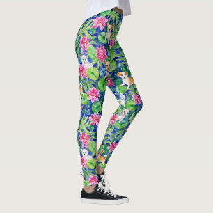 Colorful Tropical Dogs Leggings