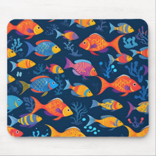 Colorful tropical fish mouse pad